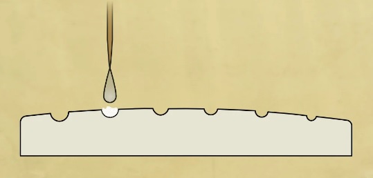 fill slot with baking soda and super glue